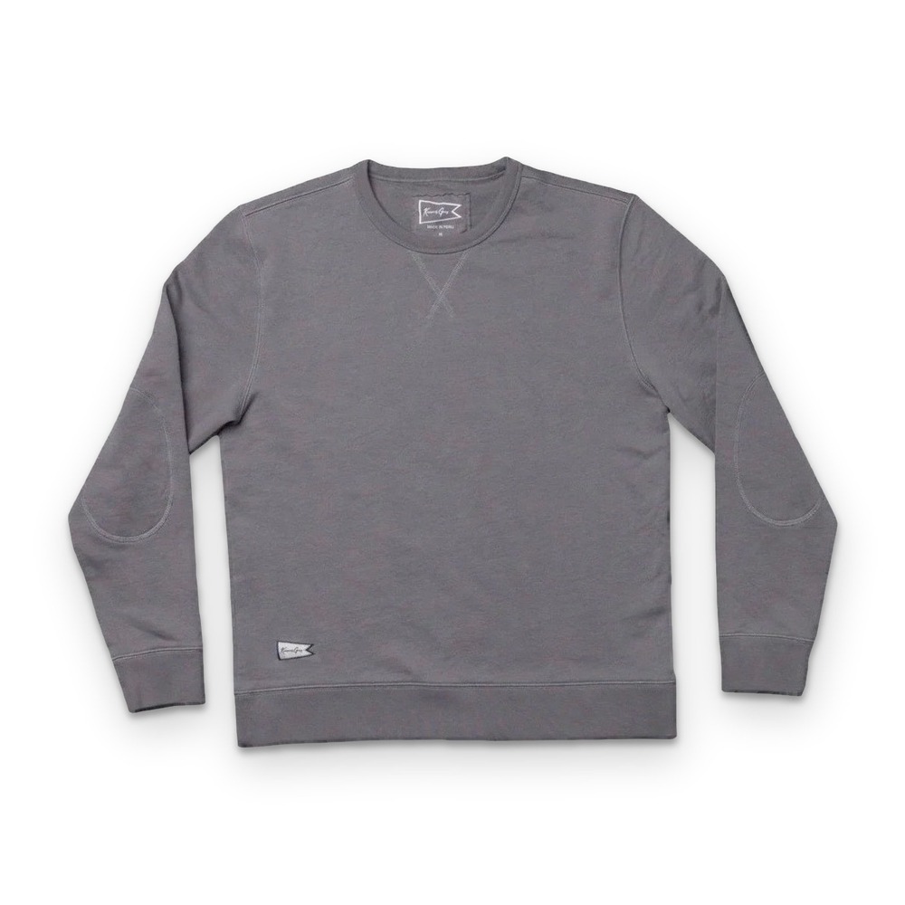 Kennedy Gray French Terry Cotton Sweatshirt Mens 2XL Elbow Patches Pullover Peru